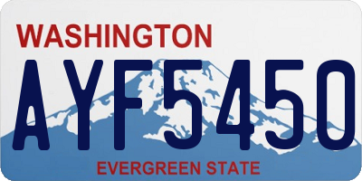 WA license plate AYF5450