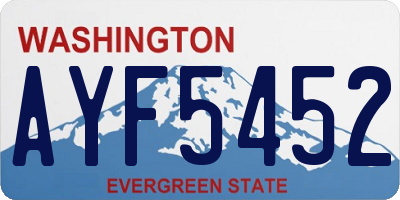 WA license plate AYF5452