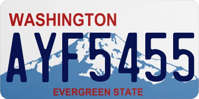 WA license plate AYF5455