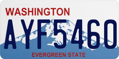 WA license plate AYF5460