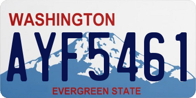 WA license plate AYF5461