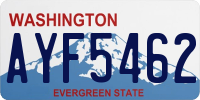 WA license plate AYF5462