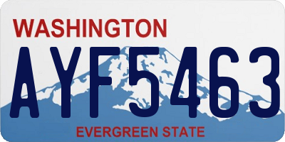 WA license plate AYF5463