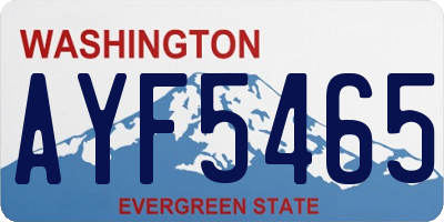 WA license plate AYF5465