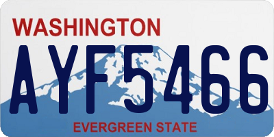 WA license plate AYF5466