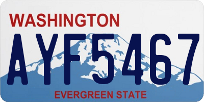 WA license plate AYF5467