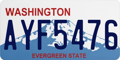 WA license plate AYF5476