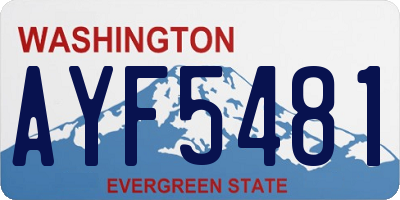 WA license plate AYF5481
