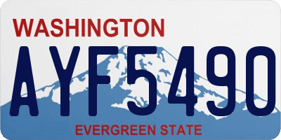 WA license plate AYF5490