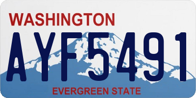WA license plate AYF5491