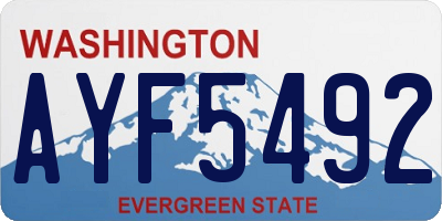 WA license plate AYF5492