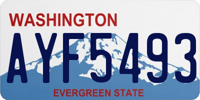 WA license plate AYF5493