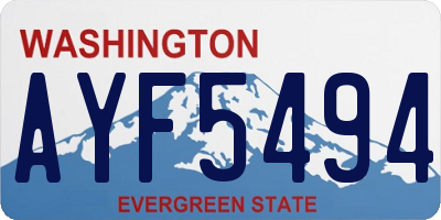 WA license plate AYF5494