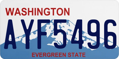 WA license plate AYF5496