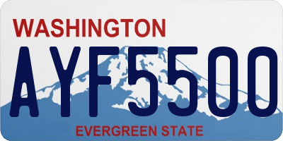 WA license plate AYF5500