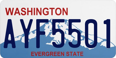 WA license plate AYF5501