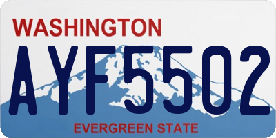 WA license plate AYF5502