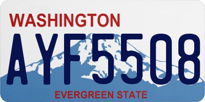 WA license plate AYF5508