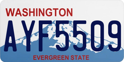 WA license plate AYF5509