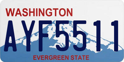 WA license plate AYF5511