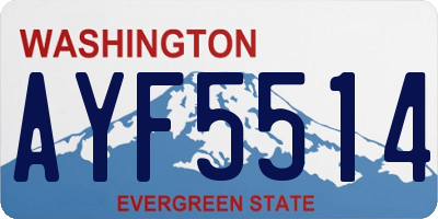 WA license plate AYF5514