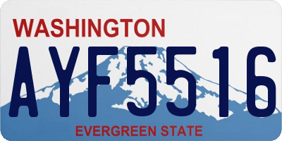 WA license plate AYF5516