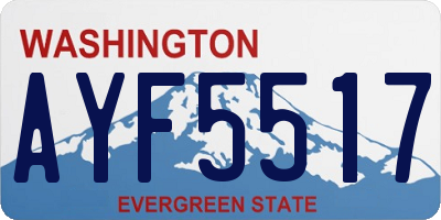 WA license plate AYF5517
