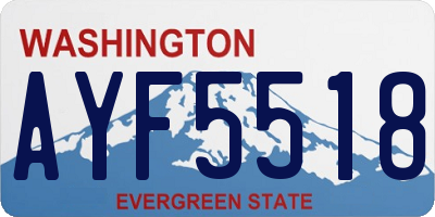 WA license plate AYF5518