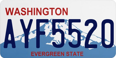 WA license plate AYF5520