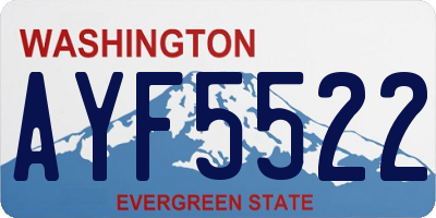 WA license plate AYF5522