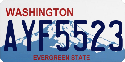 WA license plate AYF5523