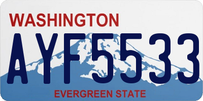 WA license plate AYF5533