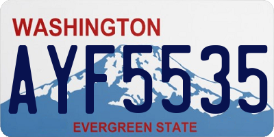 WA license plate AYF5535