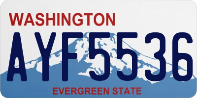 WA license plate AYF5536