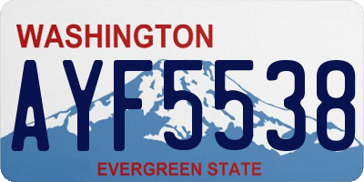 WA license plate AYF5538