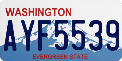 WA license plate AYF5539