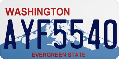 WA license plate AYF5540