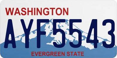 WA license plate AYF5543