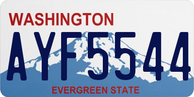 WA license plate AYF5544