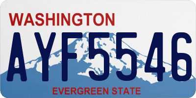 WA license plate AYF5546