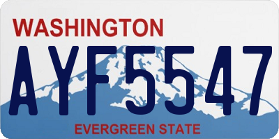 WA license plate AYF5547