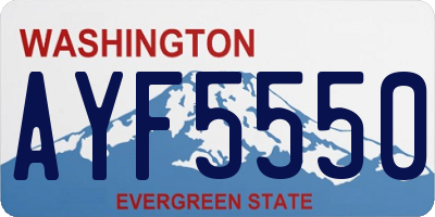 WA license plate AYF5550