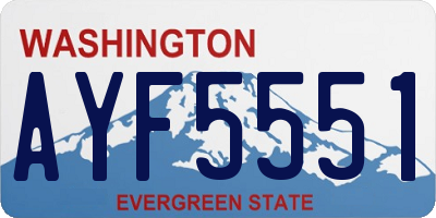 WA license plate AYF5551