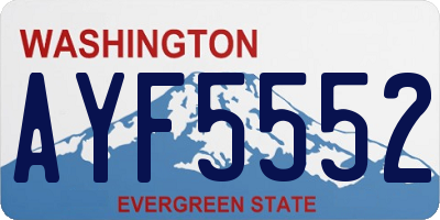 WA license plate AYF5552