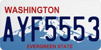 WA license plate AYF5553