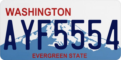 WA license plate AYF5554