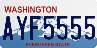 WA license plate AYF5555