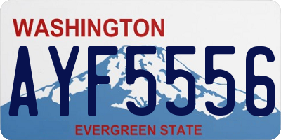 WA license plate AYF5556