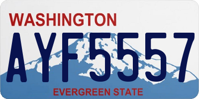 WA license plate AYF5557