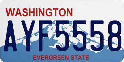 WA license plate AYF5558